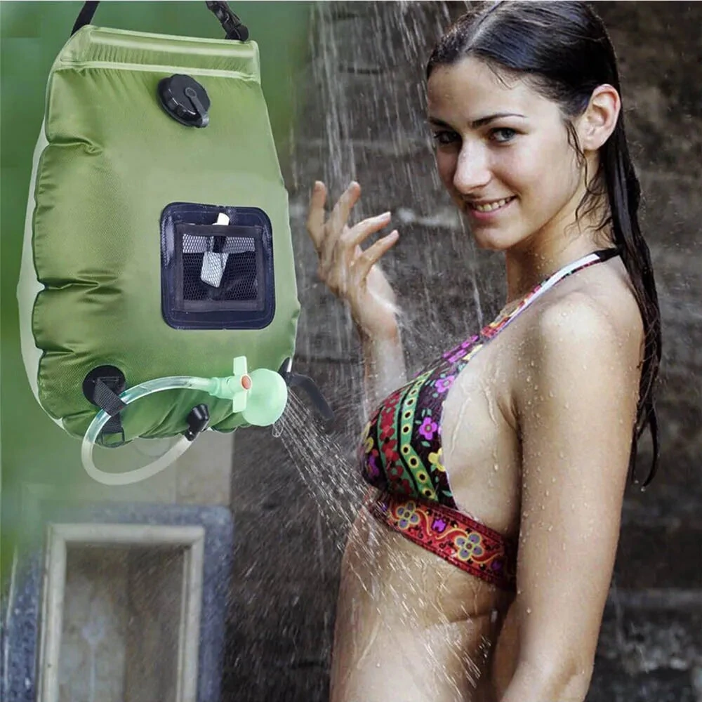 (image for) 20L Large Capacity Water Bags Outdoor Camping Shower Bag Solar Power Heating Portable Folding Hiking Climbing Bath Equipment